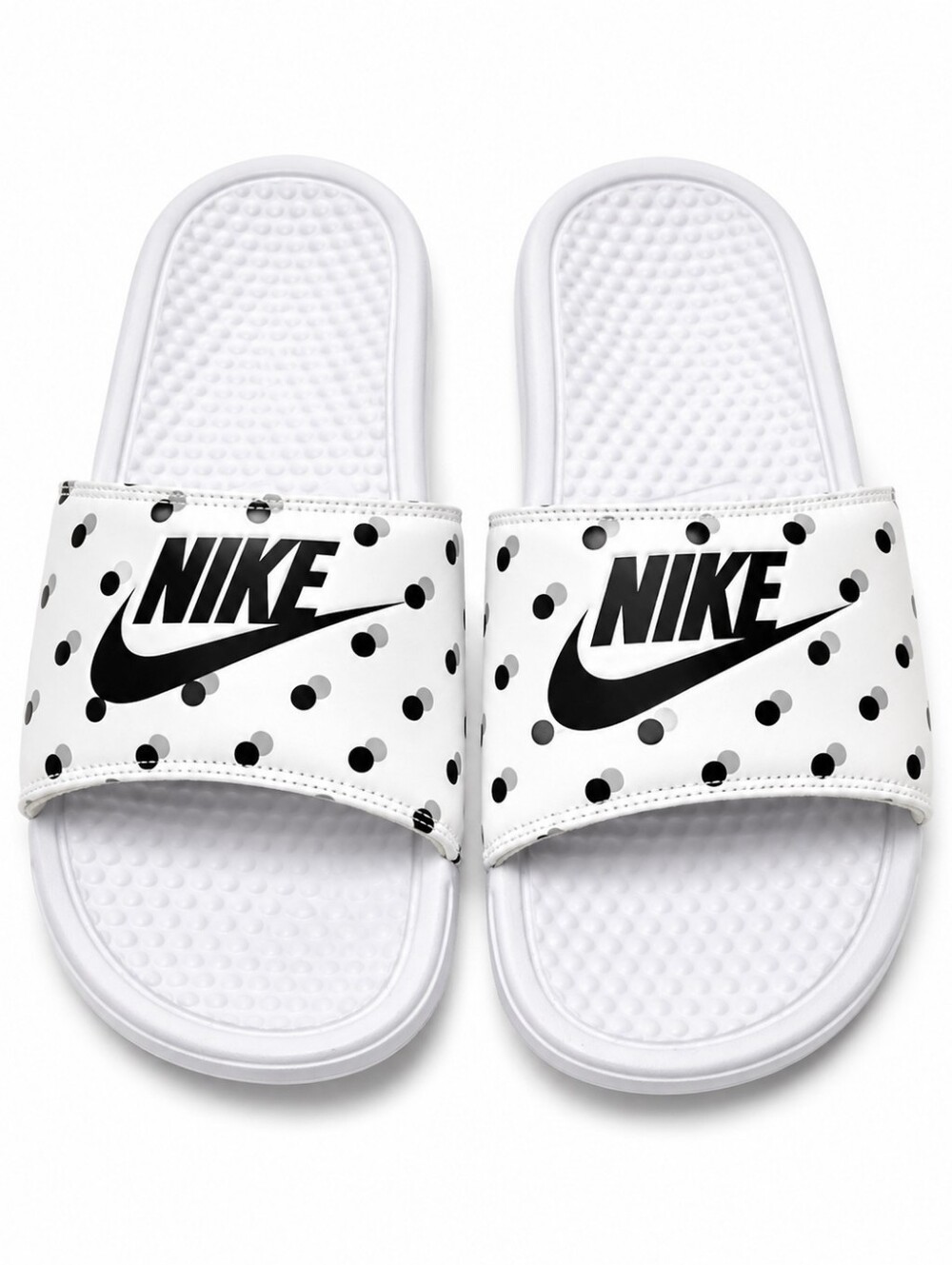 Nike White and Black Polka Dot Sandals 8 NEVER WORN!